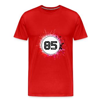85 Nombre d’objets blob - T-shirt bio Premium Homme - rouge - Devant - Damien (186cm)