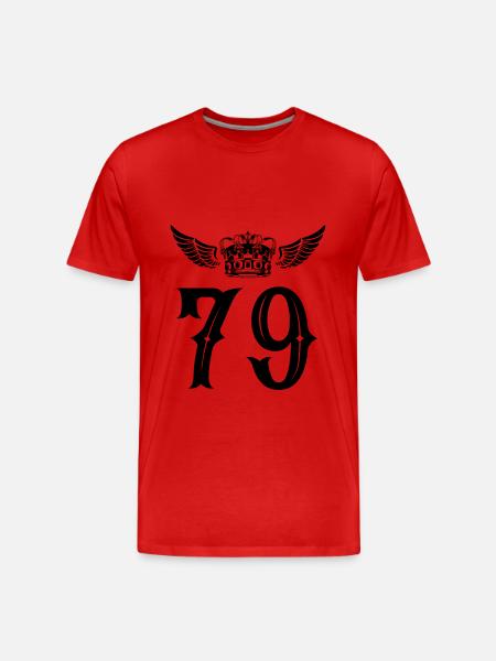 79 Zahl Krone - Männer Premium Bio T-Shirt - Rot