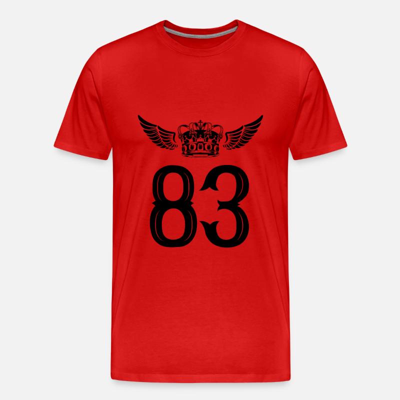 83 Zahl Krone - Männer Premium Bio T-Shirt - Rot