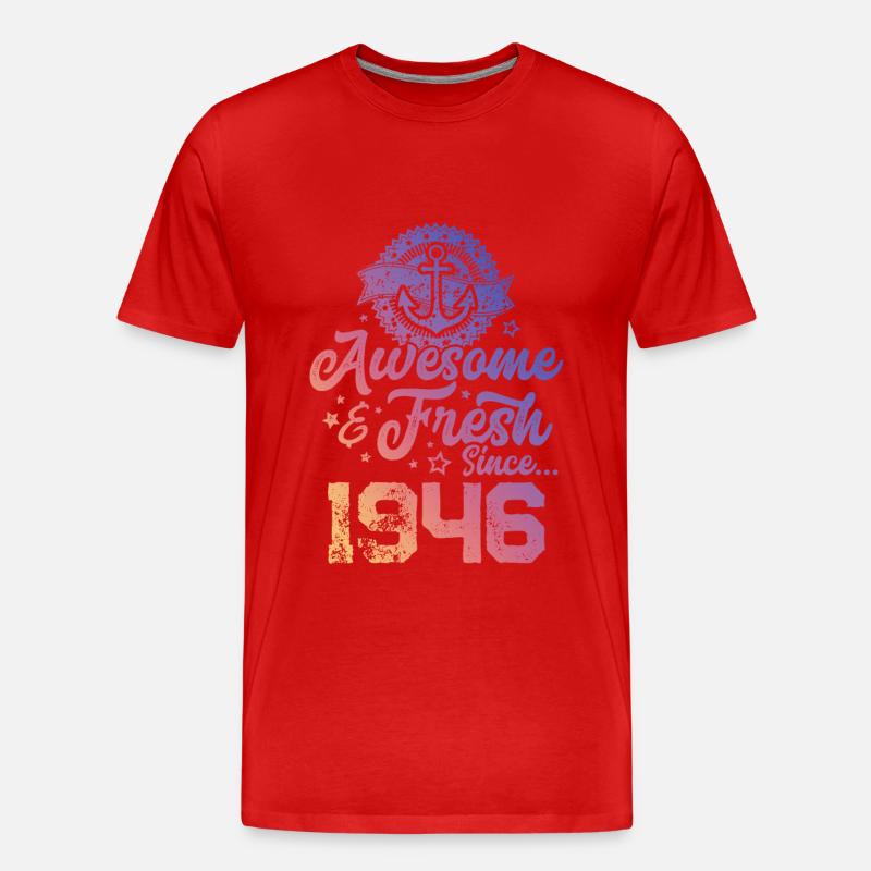 1946 awesome fresh - Männer Premium Bio T-Shirt - Rot
