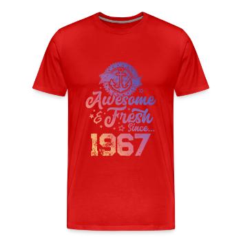 1967 awesome fresh - Männer Premium Bio T-Shirt - Rot - Vorne - Damien (186cm)