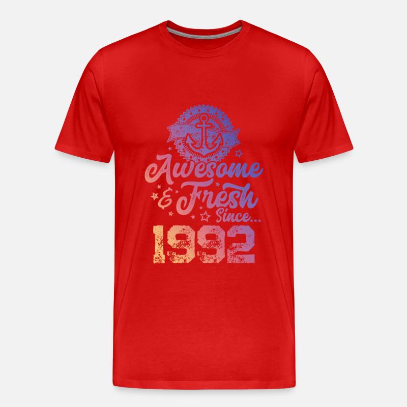 1992 awesome fresh - Männer Premium Bio T-Shirt - Rot