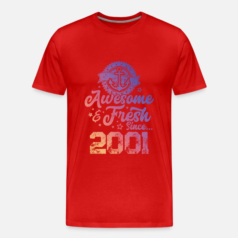 2001 awesome fresh - Männer Premium Bio T-Shirt - Rot