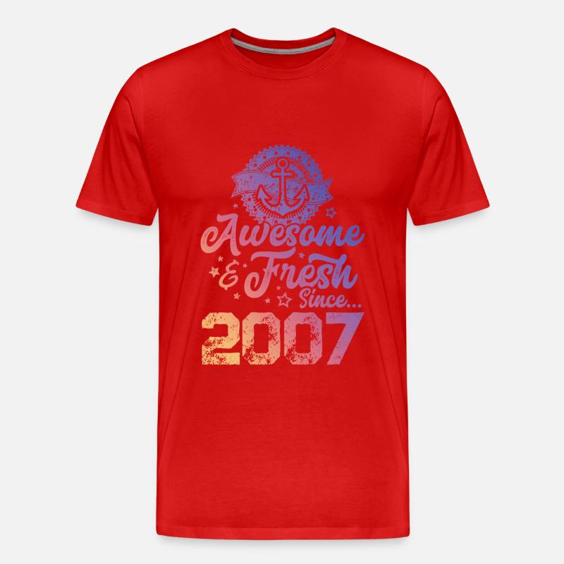 2007 awesome fresh - Männer Premium Bio T-Shirt - Rot