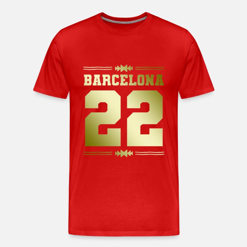 Barcelona 22 - Männer Premium Bio T-Shirt - Rot