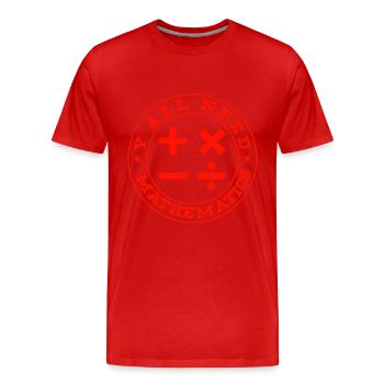 mathematics - Men's Premium Organic T-Shirt - red - Front - Damien (186cm)