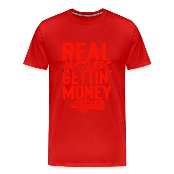 L’argent du gangster rap - T-shirt bio Premium Homme - rouge - Devant - Damien (186cm)