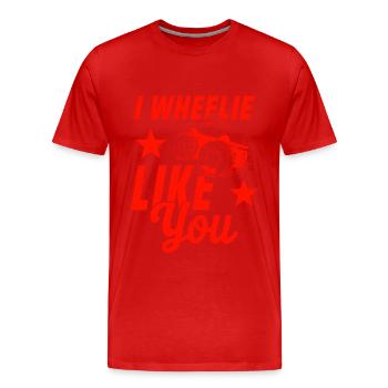 roue de camion - T-shirt bio Premium Homme - rouge - Devant - Damien (186cm)