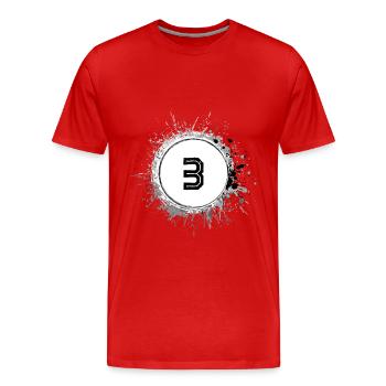 3 Nombre d’objets blob - T-shirt bio Premium Homme - rouge - Devant - Damien (186cm)