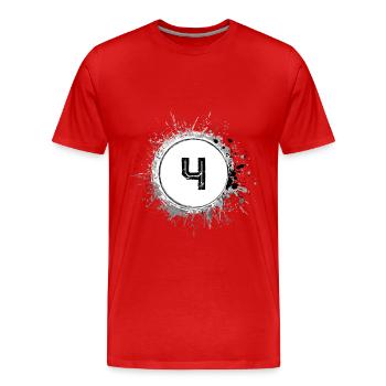 4 Nombre d’objets blob - T-shirt bio Premium Homme - rouge - Devant - Damien (186cm)