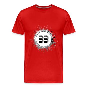 33 Nombre d’objets blob - T-shirt bio Premium Homme - rouge - Devant - Damien (186cm)