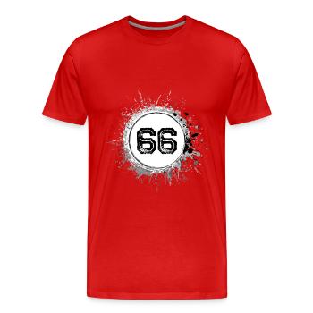 66 Nombre d’objets blob - T-shirt bio Premium Homme - rouge - Devant - Damien (186cm)
