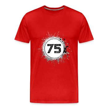 75 Nombre d’objets blob - T-shirt bio Premium Homme - rouge - Devant - Damien (186cm)