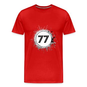 77 Nombre d’objets blob - T-shirt bio Premium Homme - rouge - Devant - Damien (186cm)