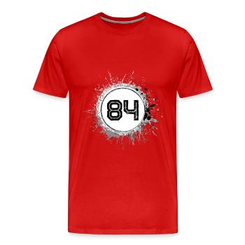 84 Nombre d’objets blob - T-shirt bio Premium Homme - rouge - Devant - Damien (186cm)