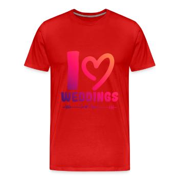 J’adore le mariage - T-shirt bio Premium Homme - rouge - Devant - Damien (186cm)