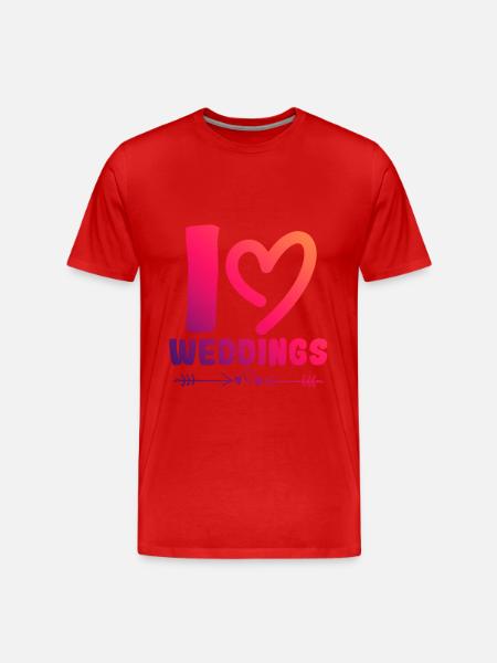 I love wedding - Men's Premium Organic T-Shirt - red