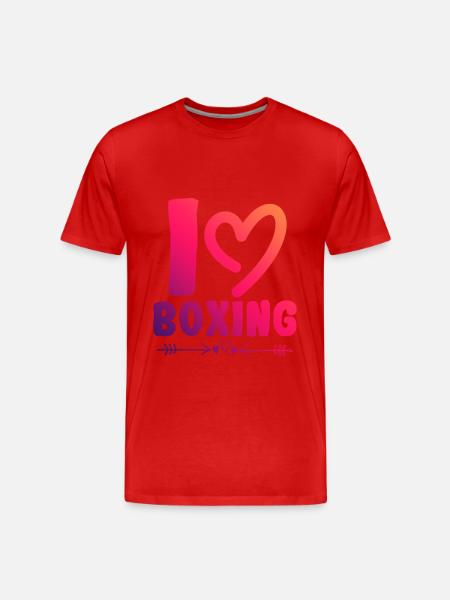 I love boxing - Men's Premium Organic T-Shirt - red