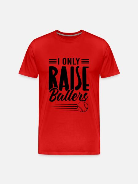 Raise Ballers Baseball - Men's Premium Organic T-Shirt - red