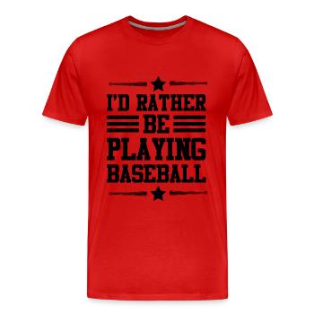 baseball spiel - Männer Premium Bio T-Shirt - Rot - Vorne - Damien (186cm)