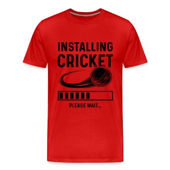 Installer le cricket - T-shirt bio Premium Homme - rouge - Devant - Damien (186cm)