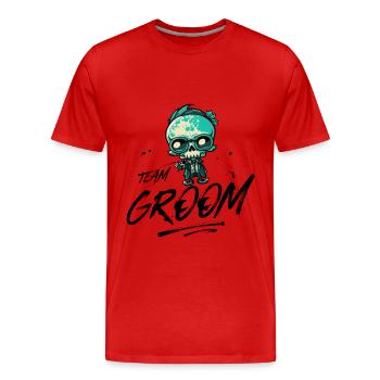 Team Groom Wedding Skeleton - T-shirt bio Premium Homme - rouge - Devant - Damien (186cm)