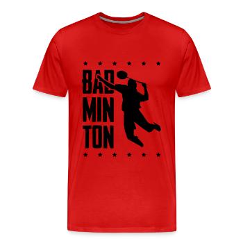 Activités sportives de badminton - T-shirt bio Premium Homme - rouge - Devant - Damien (186cm)