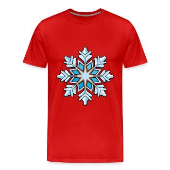 Icône de neige de flocon de neige - T-shirt bio Premium Homme - rouge - Devant - Damien (186cm)