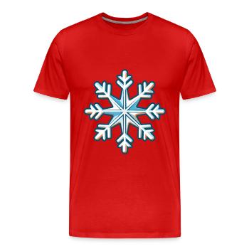 Icône de neige de flocon de neige - T-shirt bio Premium Homme - rouge - Devant - Damien (186cm)