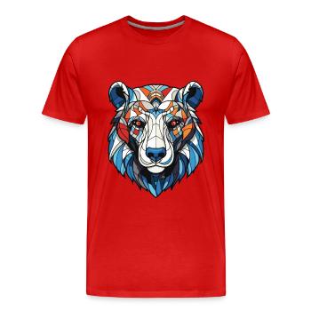 Tête d’ours polaire Ours polaire - T-shirt bio Premium Homme - rouge - Devant - Damien (186cm)