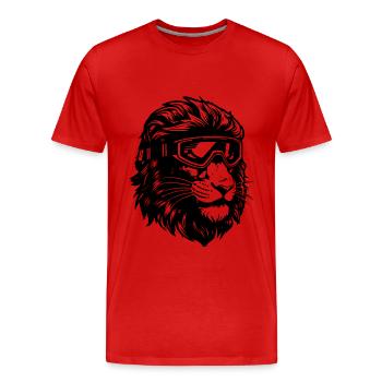 Lunettes de ski Lion - T-shirt bio Premium Homme - rouge - Devant - Damien (186cm)