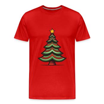 Arbre de Noël Noël - T-shirt bio Premium Homme - rouge - Devant - Damien (186cm)