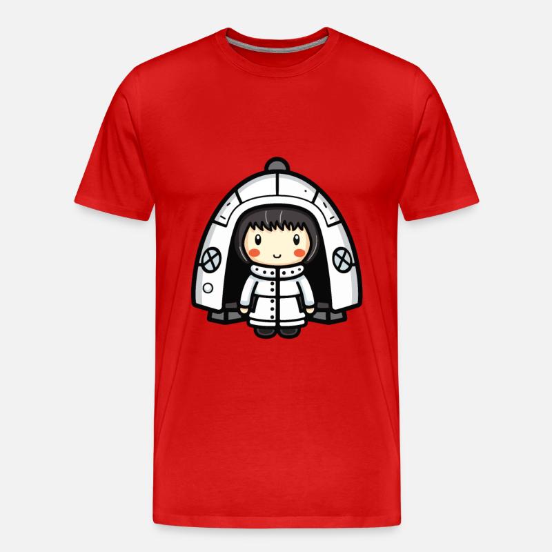 Iglu Eskimo Winter Comic - Männer Premium Bio T-Shirt - Rot