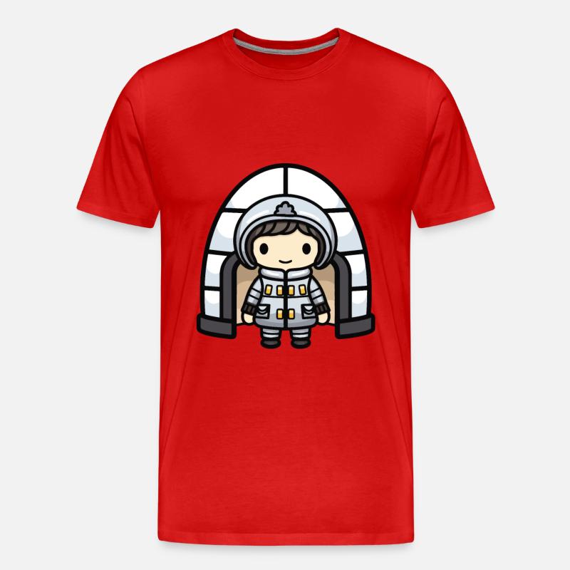 Iglu Eskimo Winter Comic - Männer Premium Bio T-Shirt - Rot