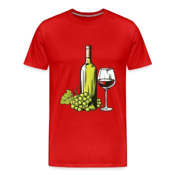 Verre à vin VinRaisins Vin - T-shirt bio Premium Homme - rouge - Devant - Damien (186cm)