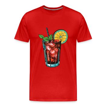 Limonade Drink Symbol - Männer Premium Bio T-Shirt - Rot - Vorne - Damien (186cm)