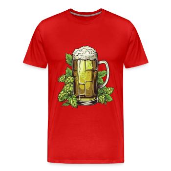 Beer Glass Hops Beer - Men's Premium Organic T-Shirt - red - Front - Damien (186cm)