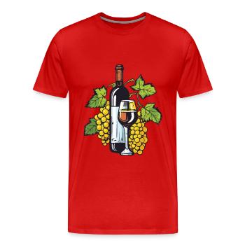 Verre à vin VinRaisins Vin - T-shirt bio Premium Homme - rouge - Devant - Damien (186cm)