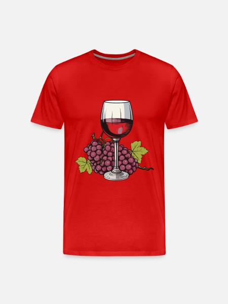 Wine Glass Grapes Wine - Men's Premium Organic T-Shirt - red