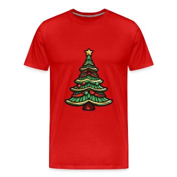 Arbre de Noël Noël - T-shirt bio Premium Homme - rouge - Devant - Damien (186cm)
