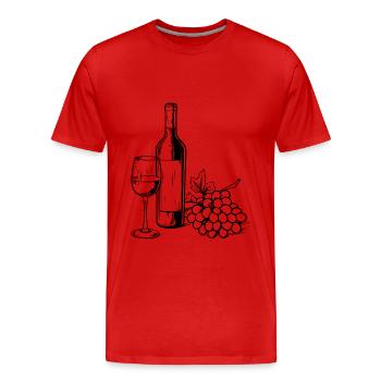 Verre à vin VinRaisins Vin - T-shirt bio Premium Homme - rouge - Devant - Damien (186cm)