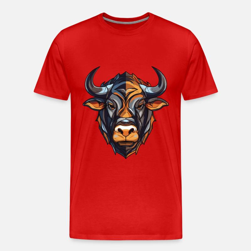 Bulle Kopf Taurus - Männer Premium Bio T-Shirt - Rot
