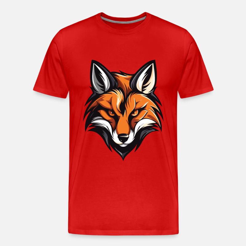 Fuchs Kopf - Männer Premium Bio T-Shirt - Rot