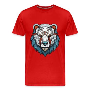 Eisbär Kopf Polar bär - Männer Premium Bio T-Shirt - Rot - Vorne - Damien (186cm)