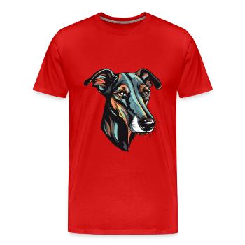 Greyhound Dog Head - Men's Premium Organic T-Shirt - red - Front - Damien (186cm)