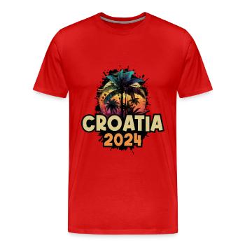 Croatia 2024 Holiday Saying - Men's Premium Organic T-Shirt - red - Front - Damien (186cm)