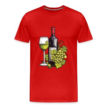 Verre à vin VinRaisins Vin - T-shirt bio Premium Homme - rouge - Devant - Damien (186cm)
