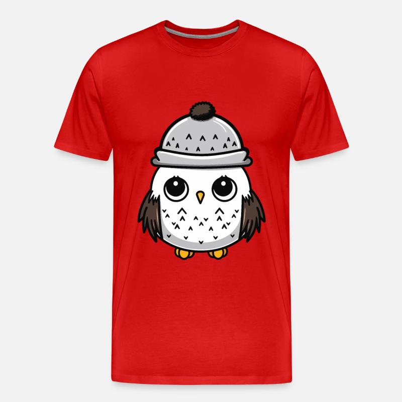 Eule Tier Baby Comic - Männer Premium Bio T-Shirt - Rot
