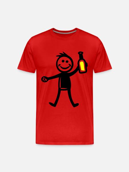 Drinking Bottle of Beer - Men's Premium Organic T-Shirt - red