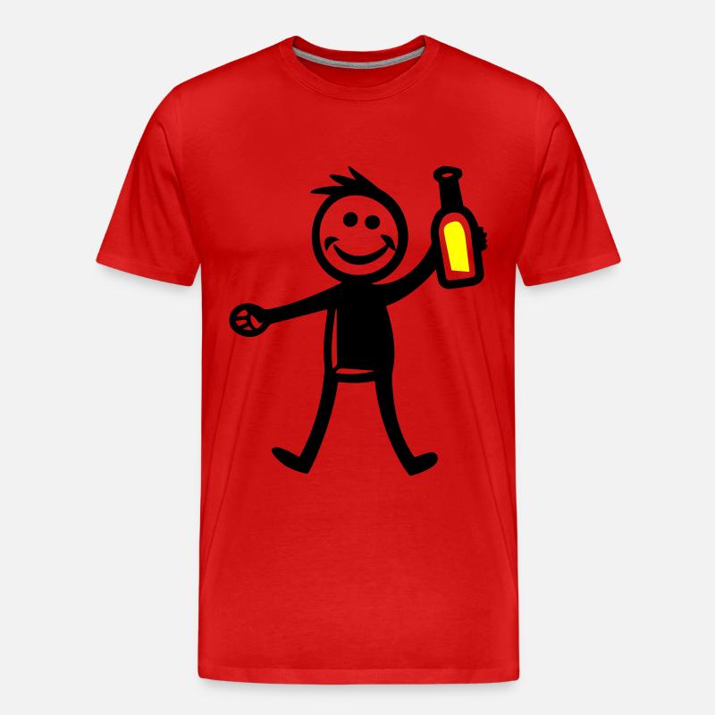 Trinken Flasche Bier - Männer Premium Bio T-Shirt - Rot